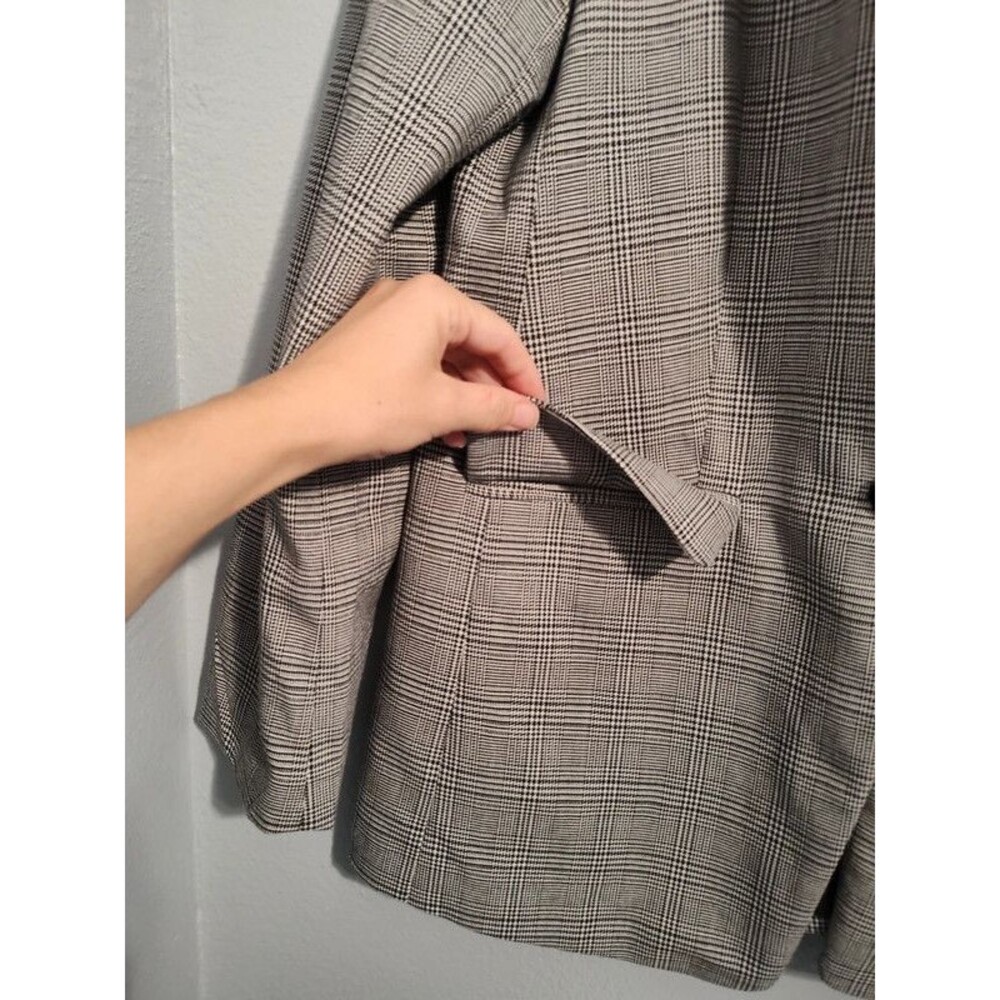 Loft women's black grey white blazer tailored jacket size 8 like new - Picture 4 of 16